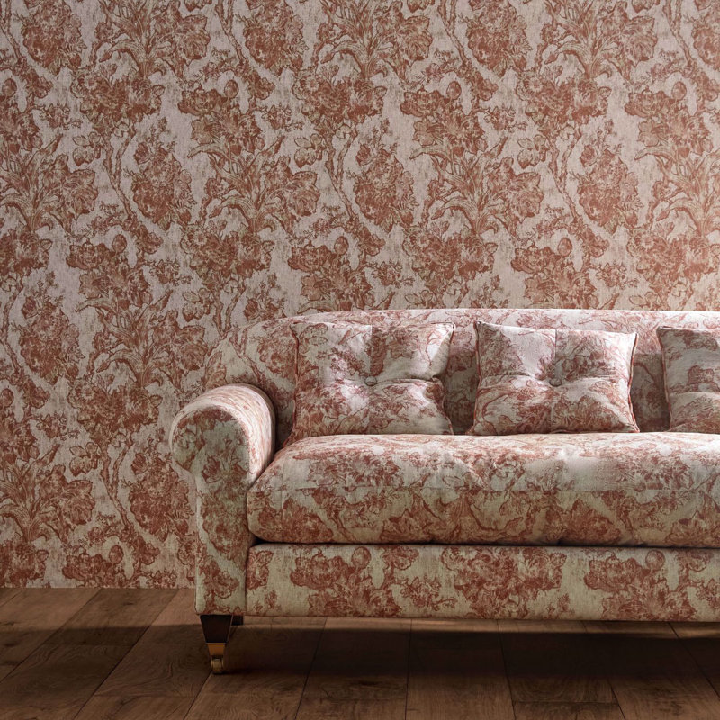 Giles Deacon Fringed Tulip Toile Wallpaper, Putty