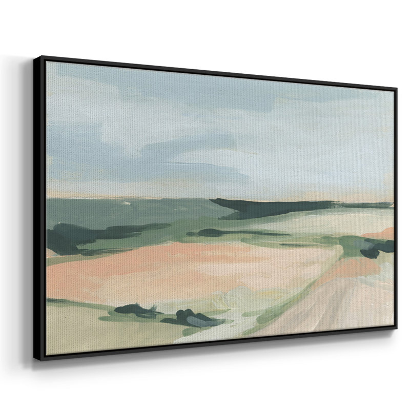 «Pastel Plains I», toile tendue avec châssis de qualité supérieure - prête à être accrochée, Noir, H 17 po x l 25 po x P 2 po