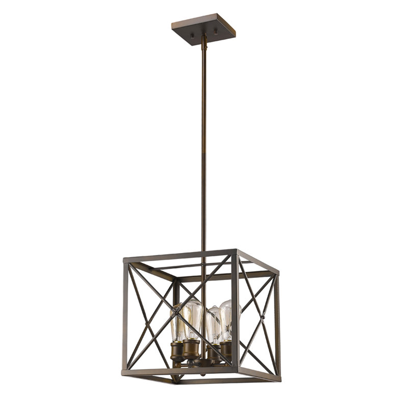 Lustre carré unique à 4 lumières Maly