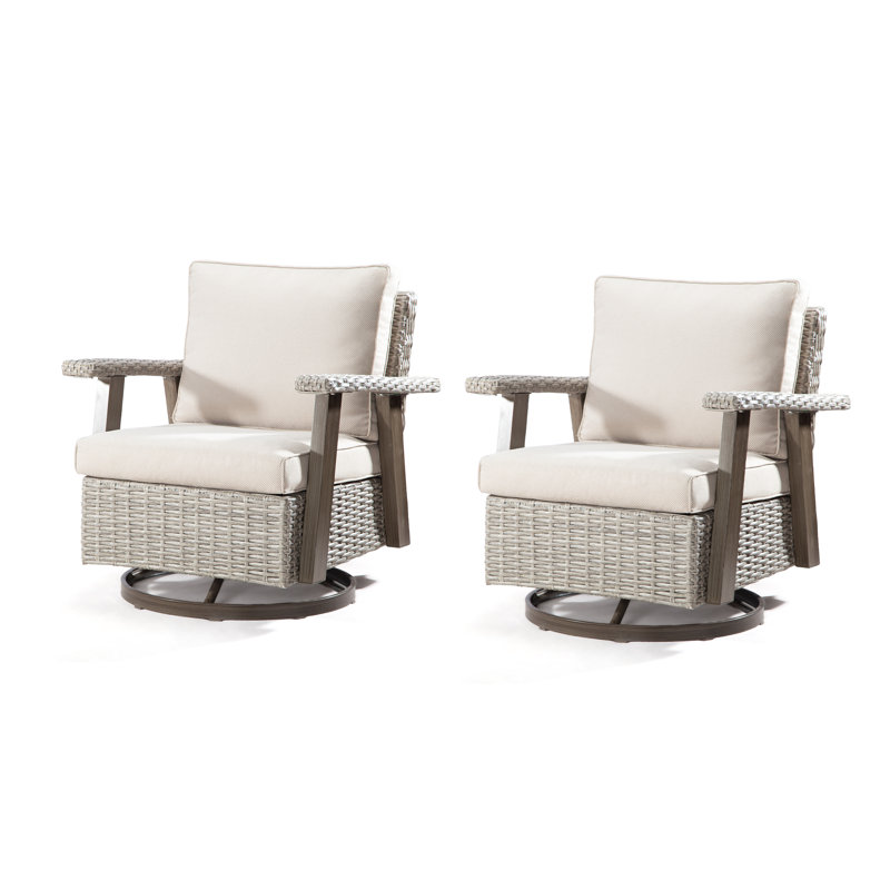 Chaises pivotantes 2 pièces avec coussins Creal, Beige