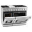 Cosmo 48 po Haven Collection 7 pi. Cu. Cuisinière à gaz double four, 6 brûleurs, plaque chauffante, convection, DEL à bouton, acier inoxydable