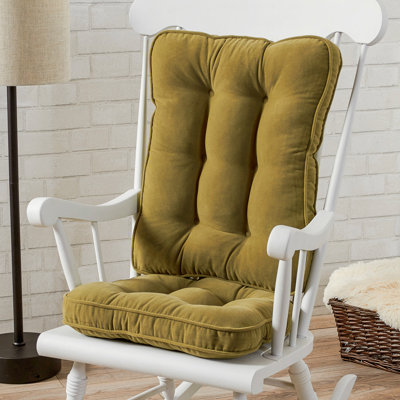 Reversible Microfiber Rocking Chair Cushion Set