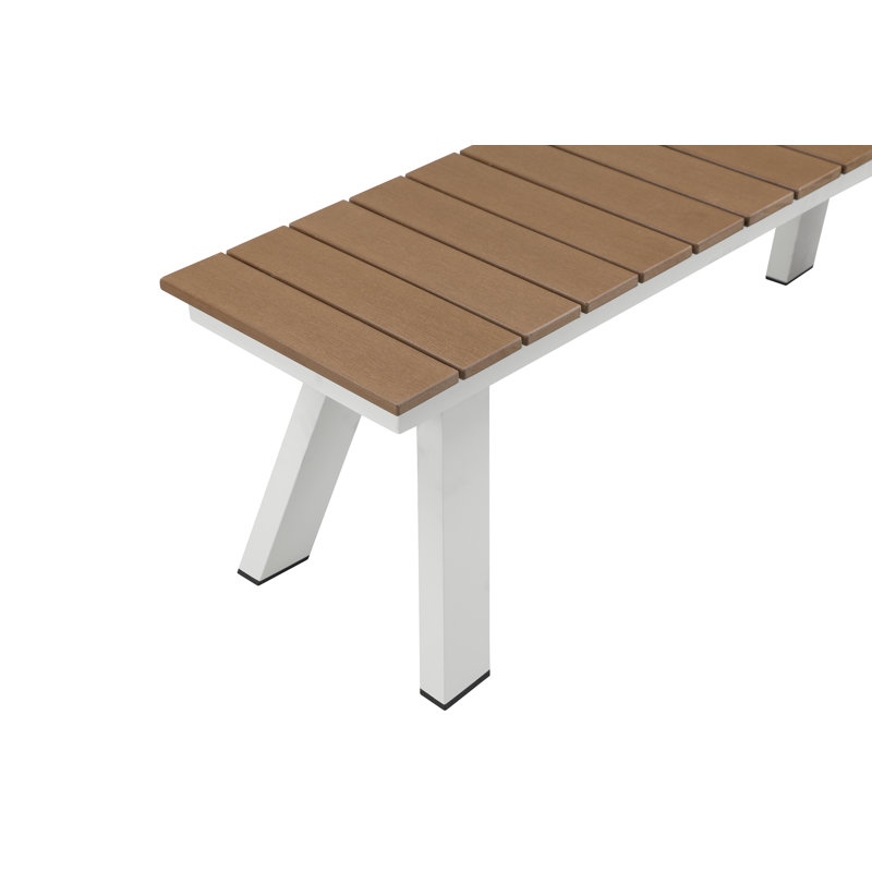 Banc d'extérieur en aluminium Pangea Home Jack, Teck