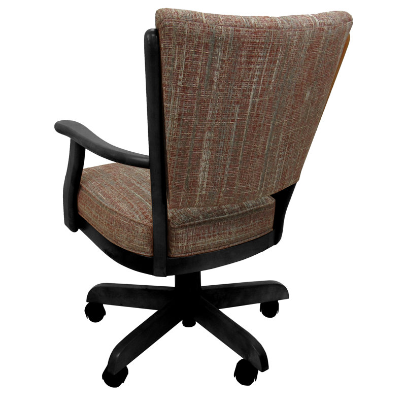 Chaise avec accoudoirs rembourrée Danyael, Watusi garance