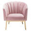 Chaise d'appoint Colla, velours rosé et finition dorée