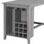 Table de salle à manger rustique gris et chaise avec sièges rembourrés, meubles de rangement pour le vin - 5 pour la maison-1206275276-1206275279-1206275278