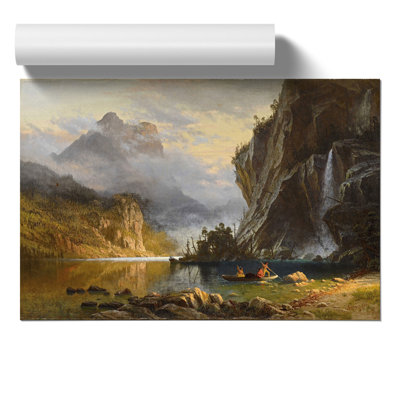 Indians Spear Fishing by Albert Bierstadt - Frameless Print