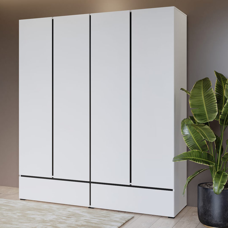 Kross 2 Door Manufactured Wood Wardrobe, White