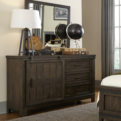 Lit bibliothèque, commode et miroir Balachandran
