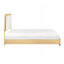 Mobilier de chambre à coucher contemporain en bois naturel avec tête de lit à panneau et tête de lit à DEL 1Pc-1434096663