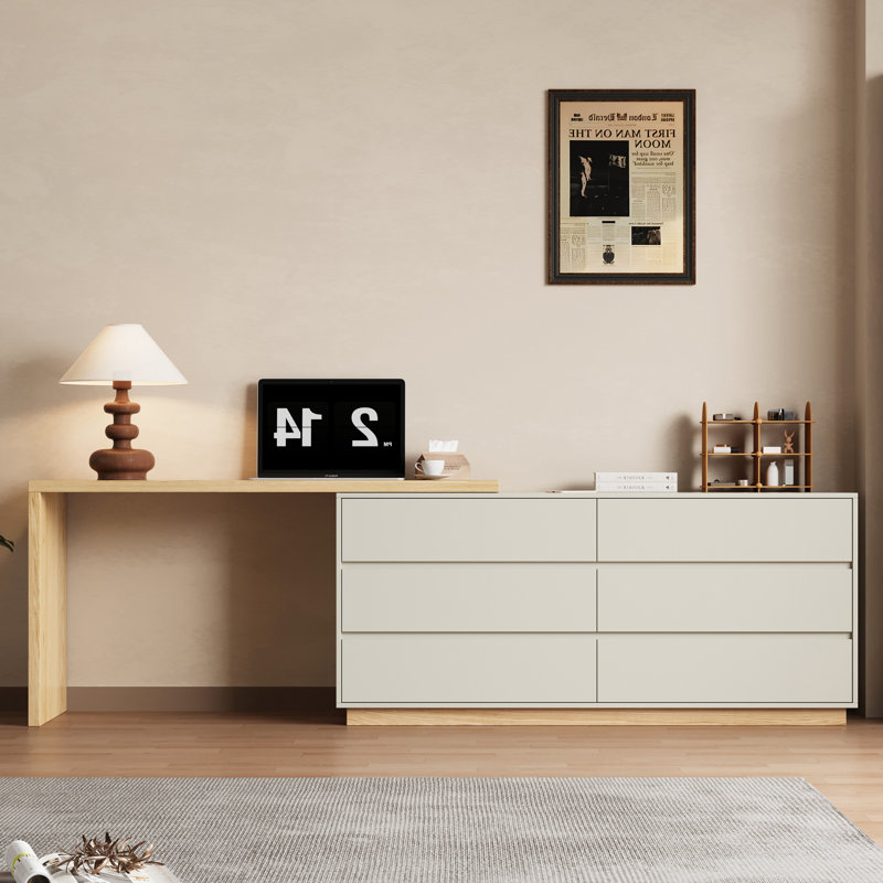L-shaped Corner Desk With 6 Drawers