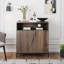 Buffet, armoire de rangement avec portes et tablettes, brun