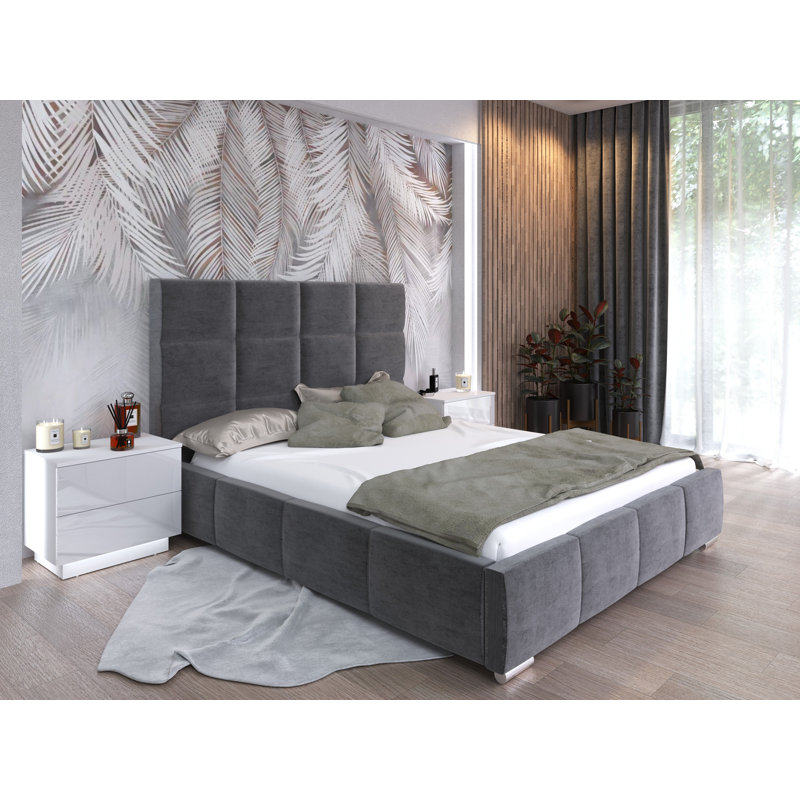Bed Lemuel with Storage, 140cm x 200cm, Light Purple