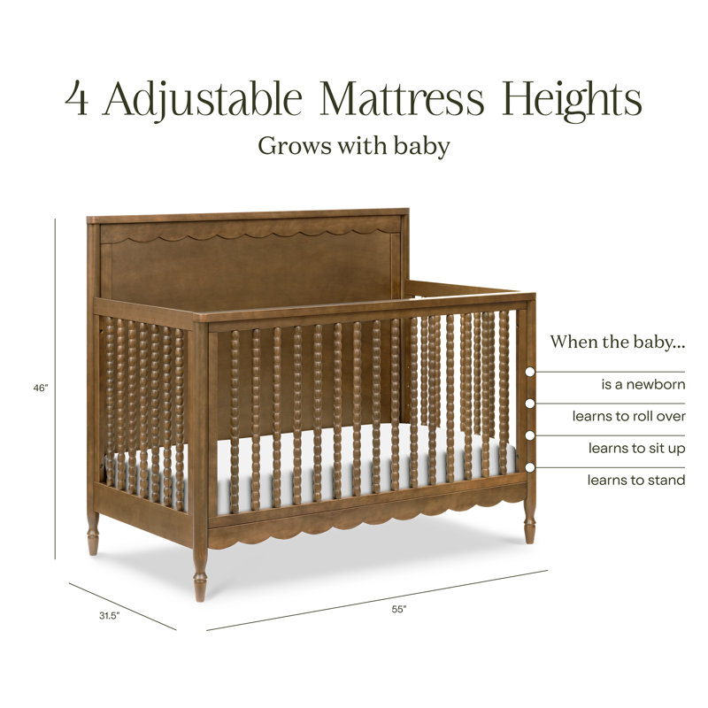 AMBROSIA 4 -in-1 Convertible Crib, Natural Walnut