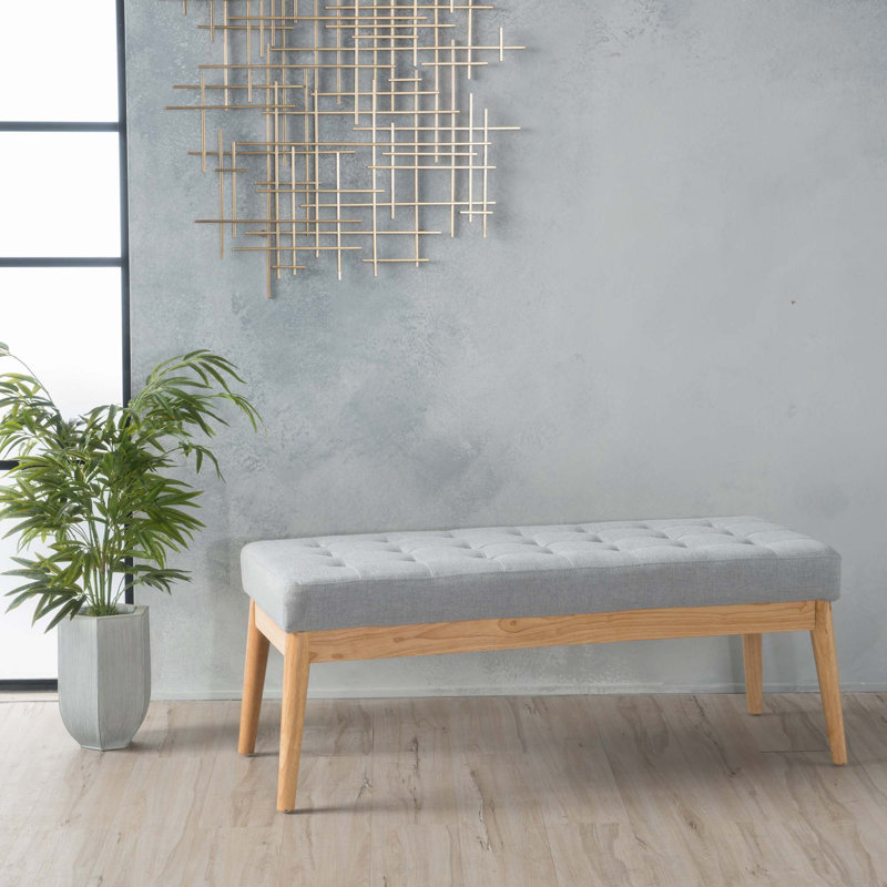 Banc rembourré Babbs, Gris clair