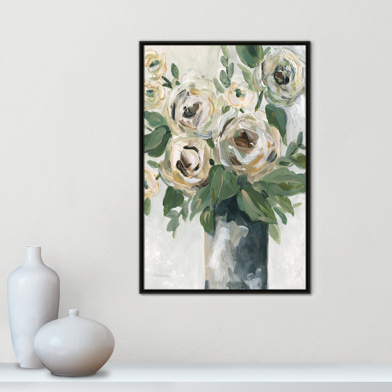 Impression florale de profondeur par Carol Robinson, Espresso, H 37,5 po x l 25,5 po x P 2 po