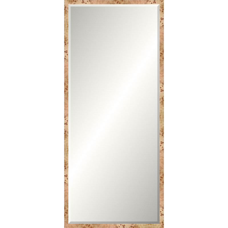 Blonde Burl Mirror, Wide Leaner