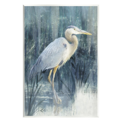 " Egret River Reeds Nature Grasses " by Nina Blue