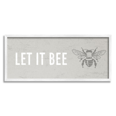 " Let It Bee Flying Insect Bumble Wasp Motif " by Daphne Polselli Painting Print
