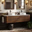 Wall Mounted Single Double Single Vanity Bathroom Vanity With Engineered Marble Top-156388900