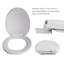Siège de toilette rond à fermeture lente avec charnières réglables et retrait facile en plastique blanc moulé, taille standard-52989299
