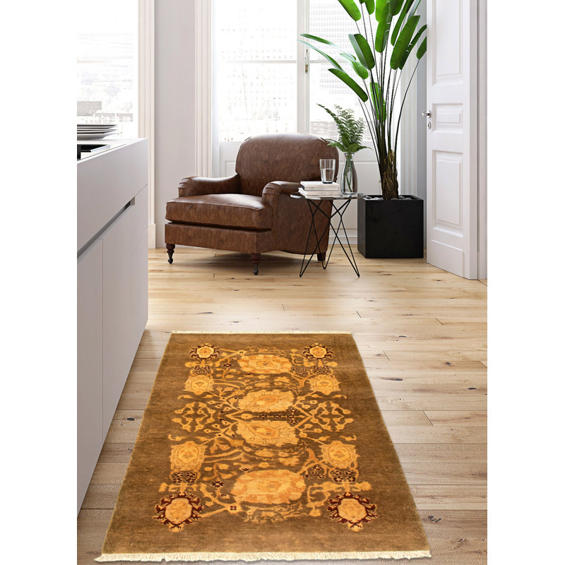 One-of-a-Kind 3' X 5' New Age Wool Area Rug in Brown