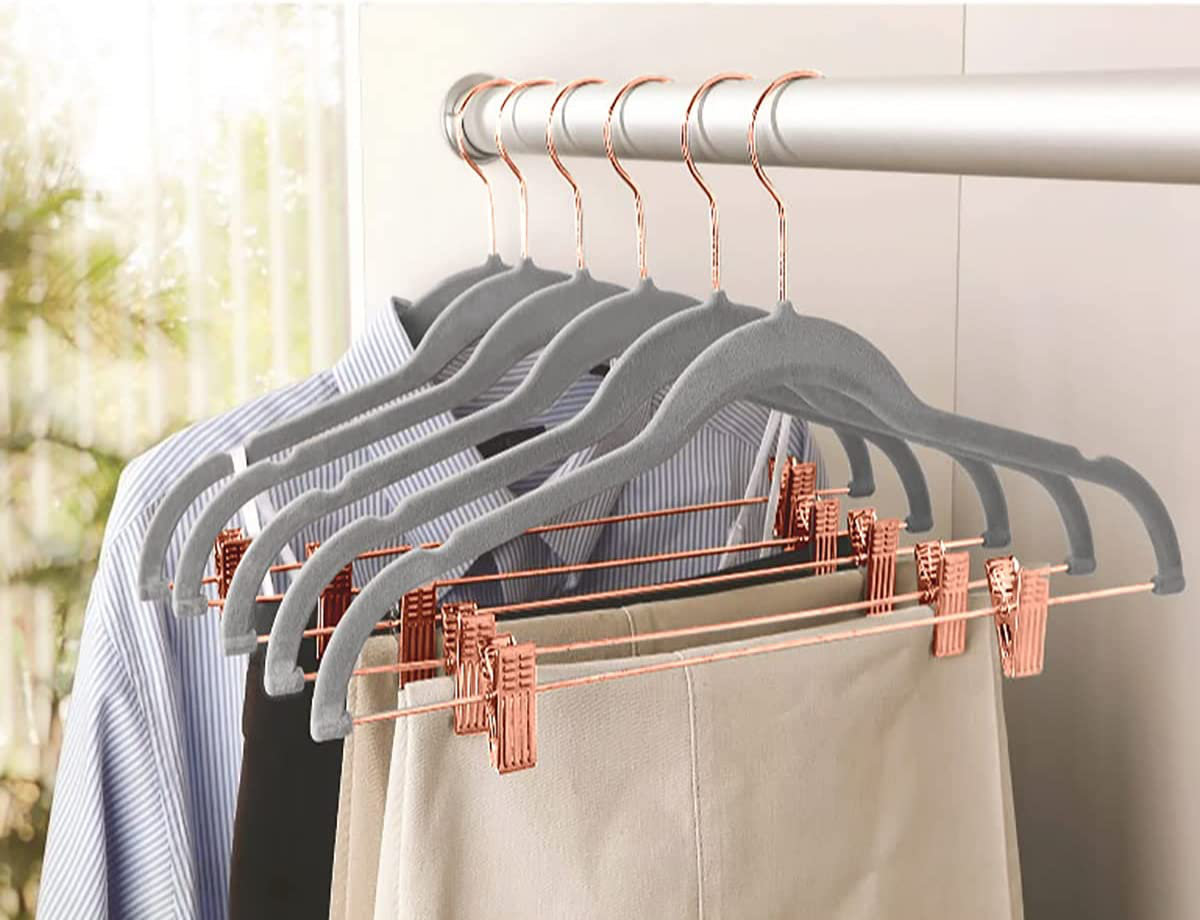 Grey velvet 2025 skirt hangers