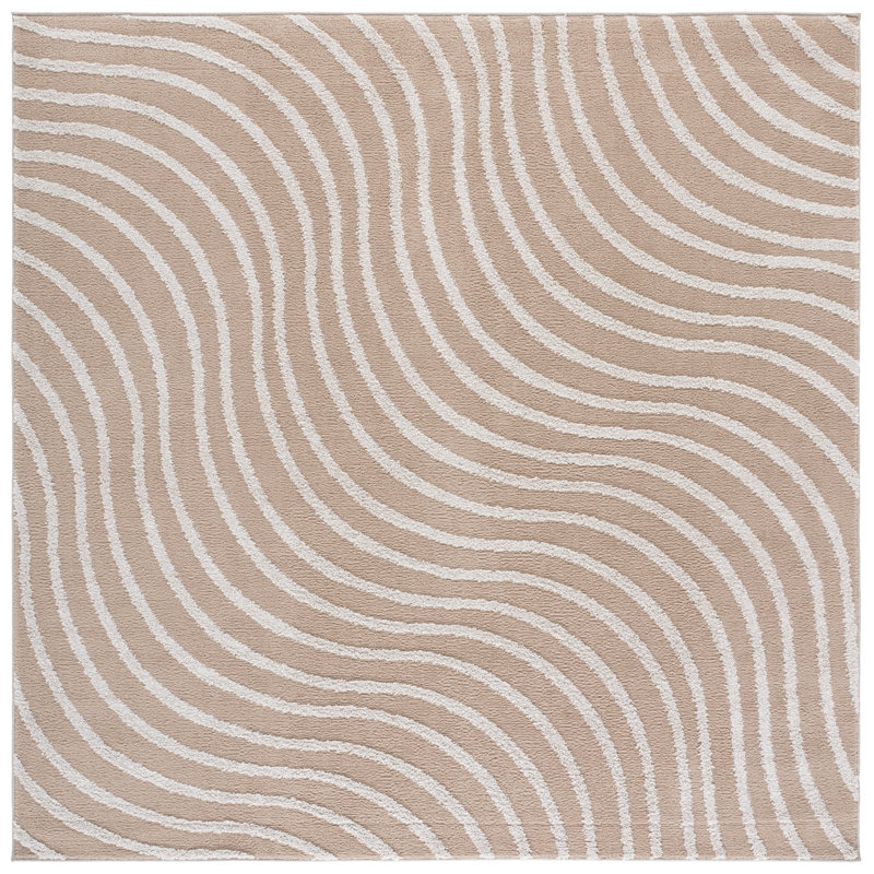 Wave Performance Abstract Indoor Rug, Square 6'7"