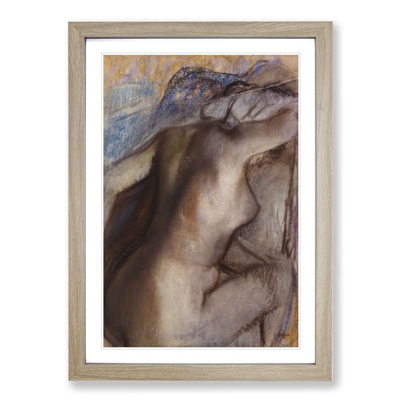 After the Bath by Edgar Degas - Picture Frame Painting, 36cm H x 27cm W x 2cm D, Oak Framed