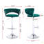 Ensemble de 2 tabourets de bar, avec repose-pieds chromé et base pivotante en velours à hauteur réglable et tabouret de bar simple chromé-20056924