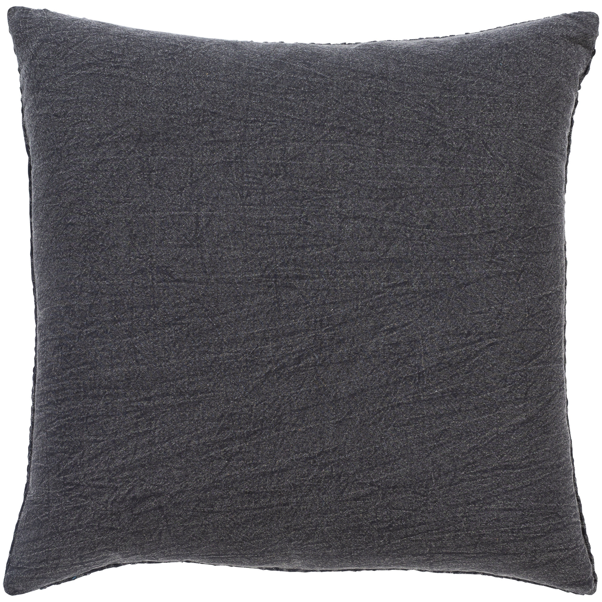 Kappa Geometric Cotton Throw Pillow, Black, 22" x 22", Polyester/Polyfil