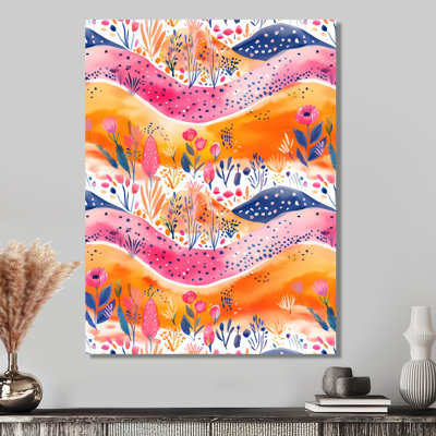 Rose, orange, abstrait, paysage boho II