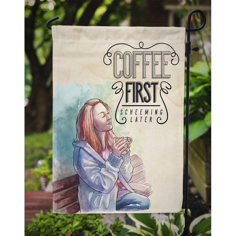 Coffee Double Sided 15'' H x 11'' W Polyester Garden Flag