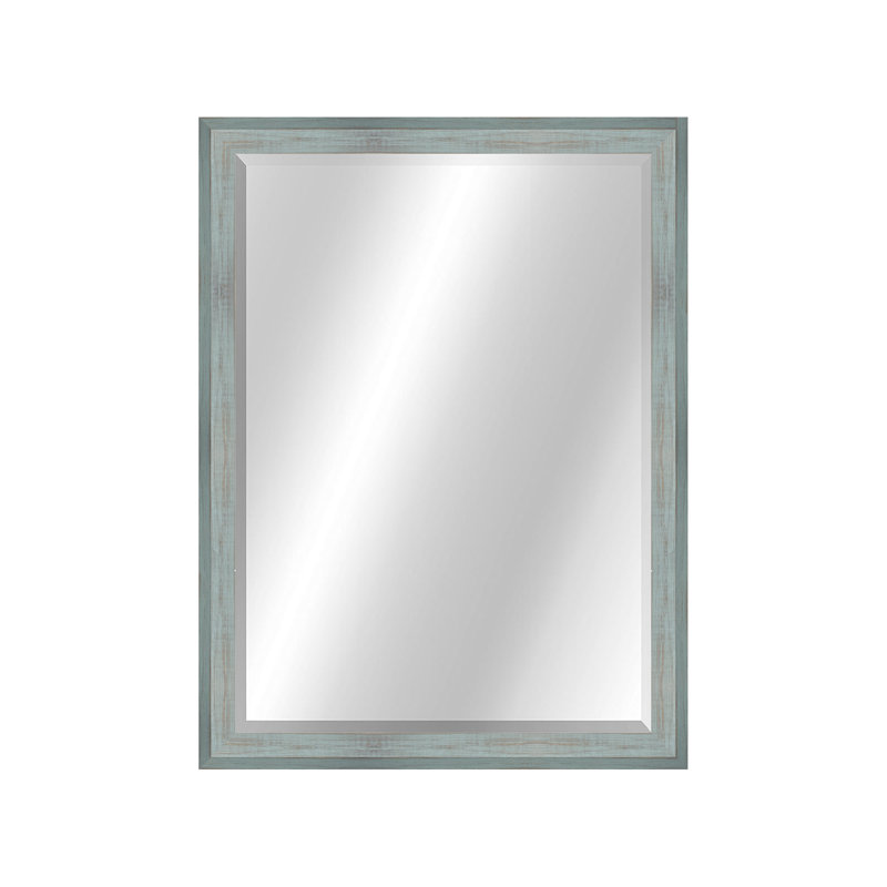 Country Colors II Solid Wood Rectangle Wall Mirror, Black/Brown, 44.5" x 34.5"