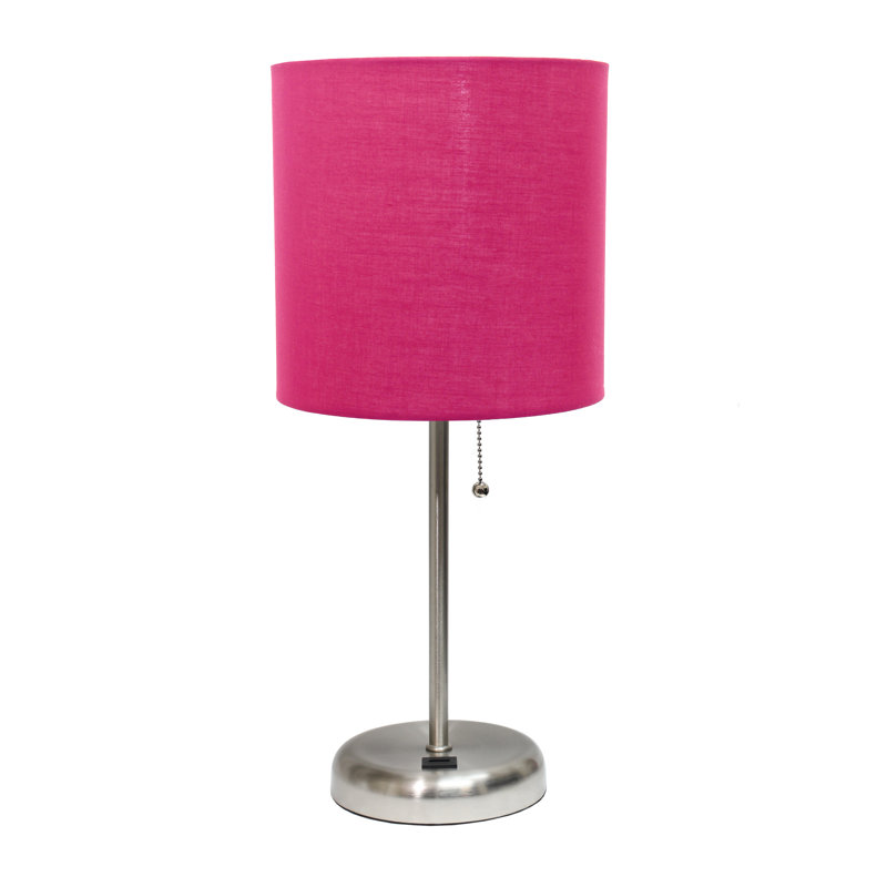 Delp Metal USB Table Lamp, White, Silver, No