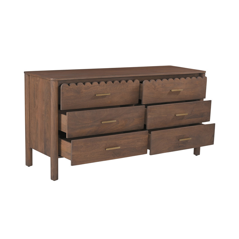 Wiley 6 - Drawer Solid Wood Dresser