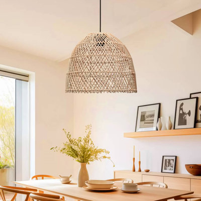 Lustre réglable élégant, structure en métal avec finition naturelle, plaque de base de 11,5 po x 7 po, hauteur totale: 11,8 po à 31,5 po | 1 x douille E27 (40 W maximum) | Parfait pour la salle à manger, le salon et le vestibule, design élégant et fonctionnel