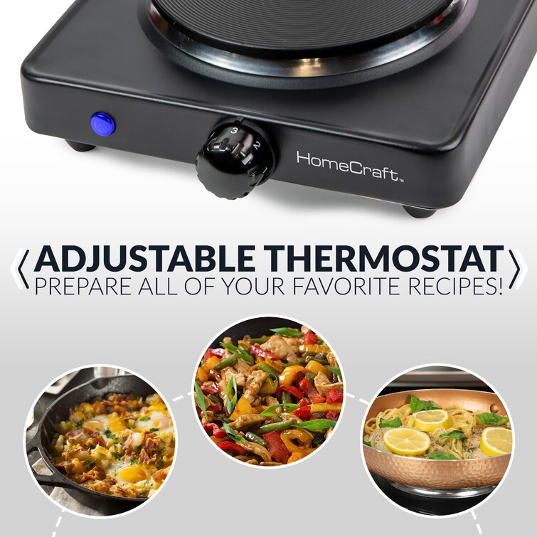 HomeCraft Plaque de cuisson électrique à plaque chauffante à un brûleur de  comptoir portatif, 750 watts, contrôle de la température réglable et  Commentaires - Wayfair Canada