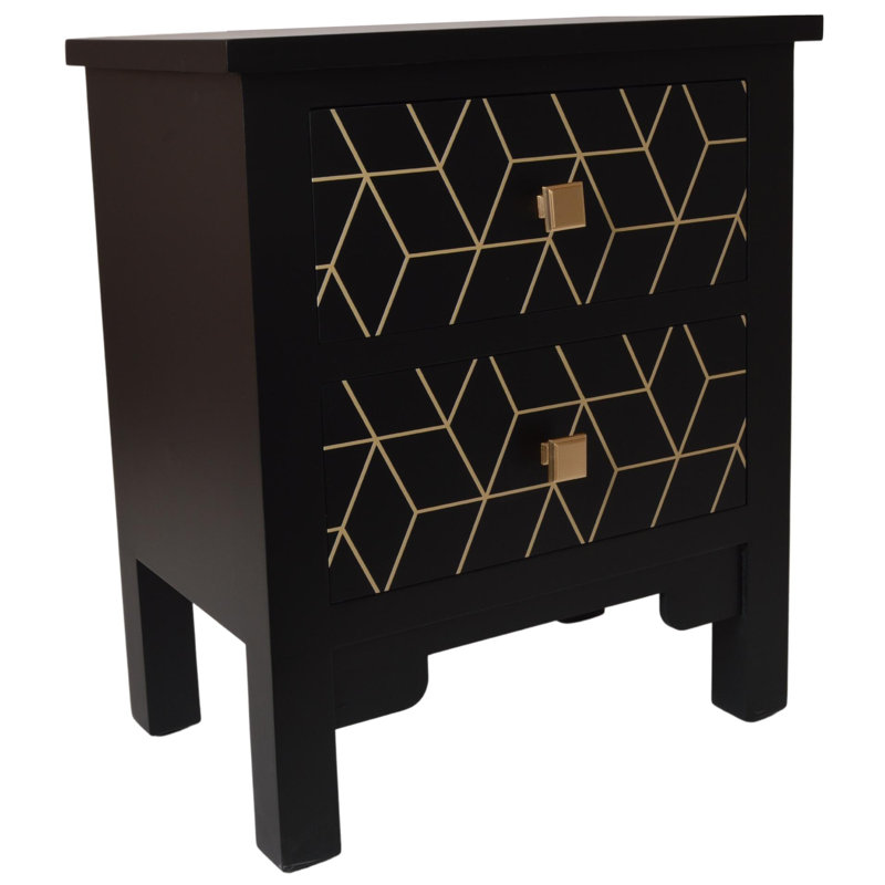 Slovan 48 cm W Bedside Table, Black
