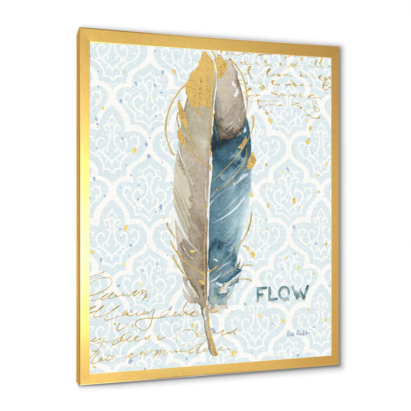 «Fields of Gold Watercolor Flower IV», reproduction d'art sur toile encadrée, H 46 po x l 36 po x P 1,5 po, Cadre doré
