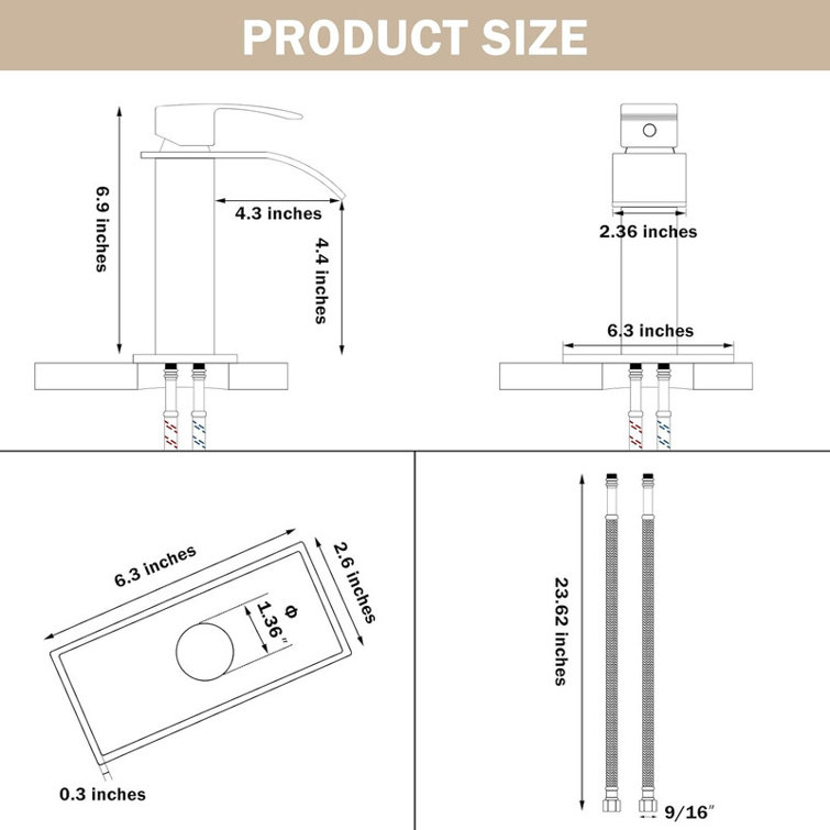 Kovity Waterfall Bathroom Faucet,Modern Single Handle Bathroom Faucets ...