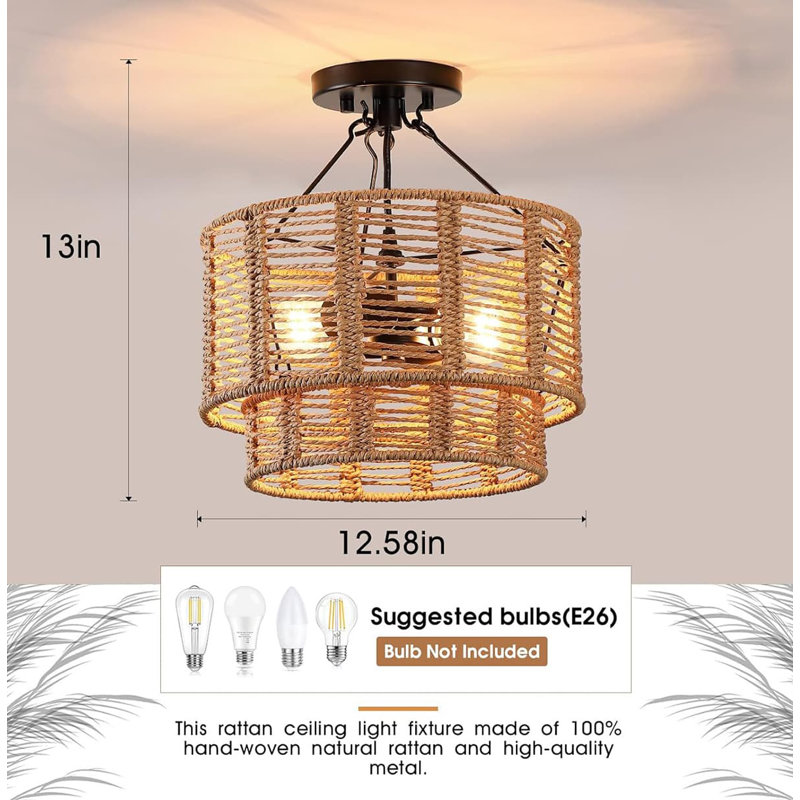 Rattan Flush Mount