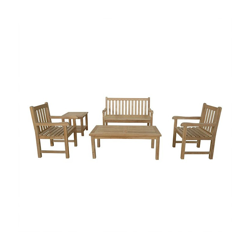 Dulciana Outdoor 5 - Piece Teak Conversation Set