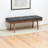Hoefer Bench in Charcoal Fabric Upholstery and Walnut Finish, 18'' H X 48'' W X 18'' D-1928196747