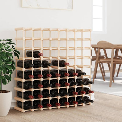 Sanibel 72 Bottle Solid Wood Floor Wine Bottle Rack in Brown