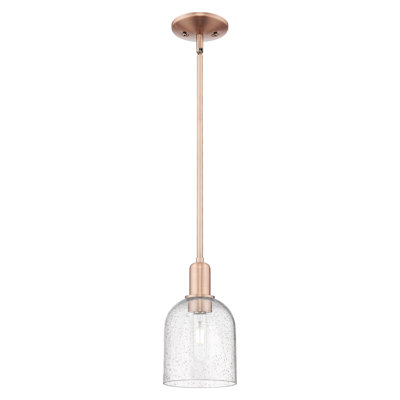 Arcadia - Berbor - 1 Light 6" Stem Hung Mini Pendant - Antique Copper Finish - Seedy Shade