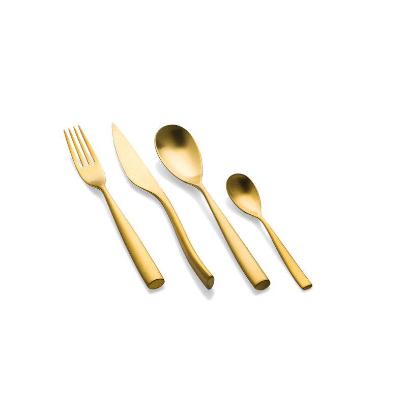 Gold Stainless Steel 20-Piece Flatware Set