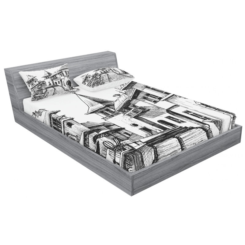 Microfiber Sheet Set, Queen Sheet Set with Fitted Sheet