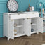 Buffet moderne à motif ondulé, 4 portes et 2 tiroirs, 3 tablettes réglables, poignées en arc en aluminium-608078292