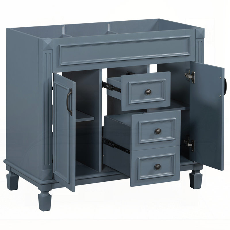 Meuble-lavabo 36 po sans lavabo supérieur, Bleu